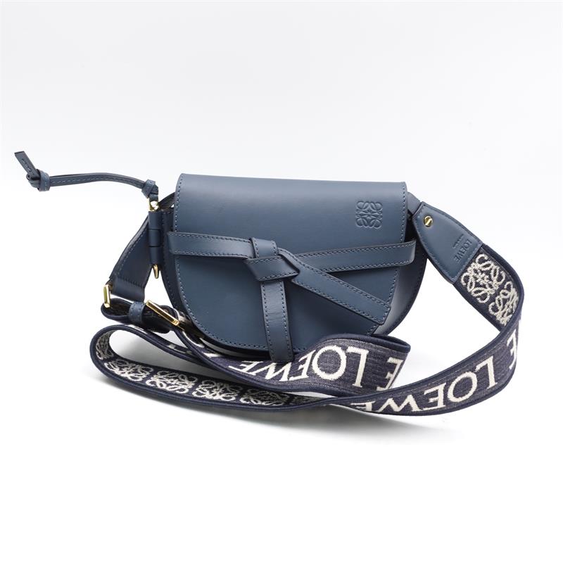 Pre-Owned Loewe Gate Mini Blue Calfskin Shoulder Bag