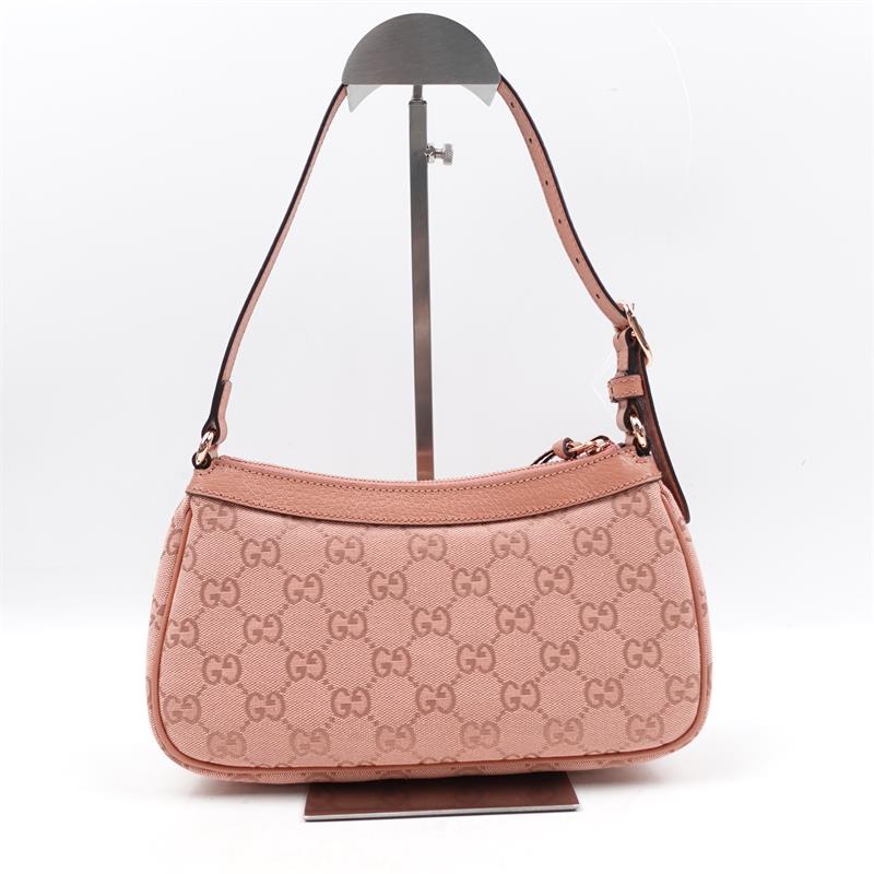 Pre-owned Gucci Ophidia Pink Canvas Hobo Bag