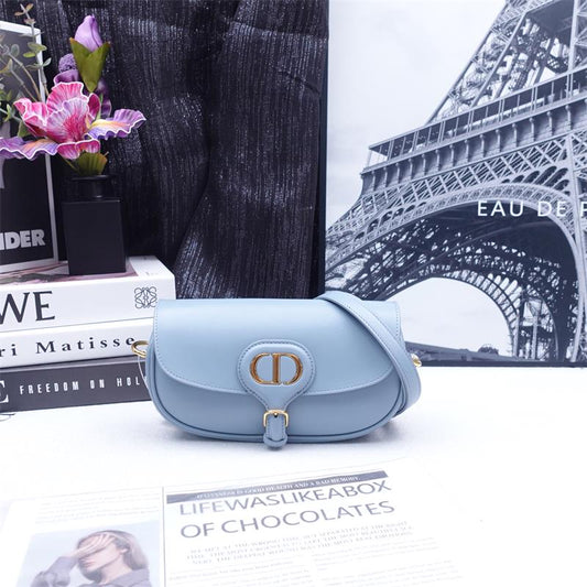 Pre-owned Dior Bobby Blue Calfskin Shoulder Bag