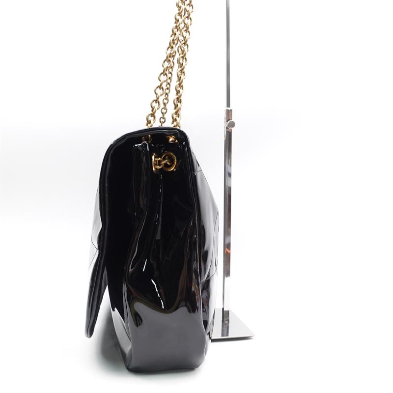 Pre-owned Saint Laurent Jamie Large Black Vernis Shoulder Bag