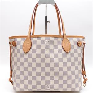 Pre-owned Louis Vuitton Neverfull Damier Azur Coated Canvas Shoulder Bag