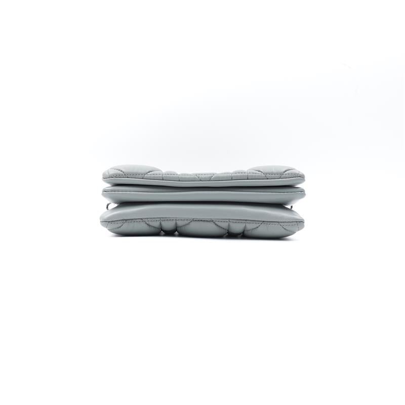 Pre-owned Dior Caro Grey Lambskin Shoulder Bag