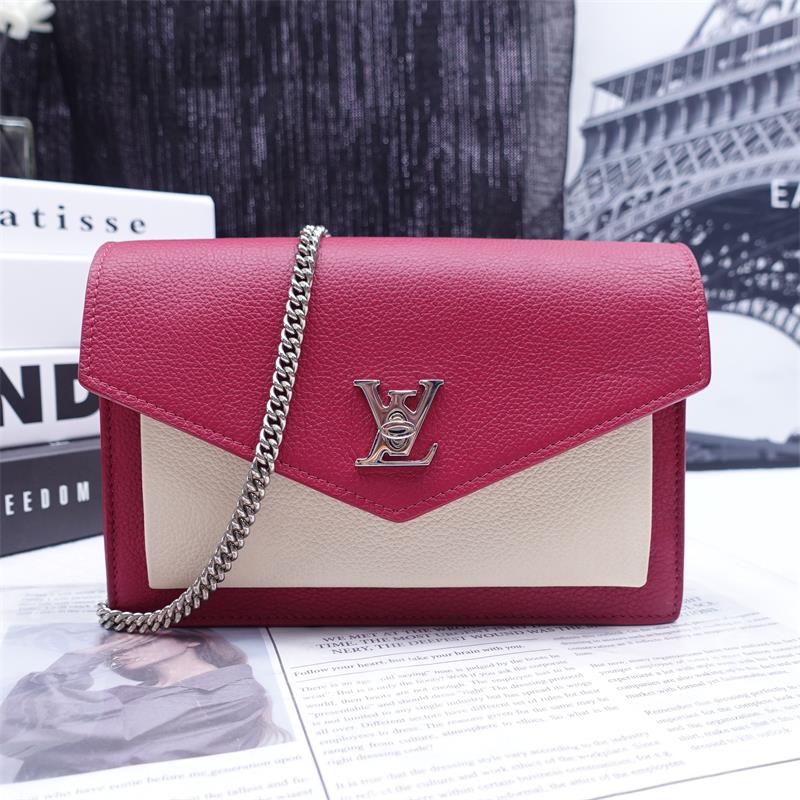 Pre-owned Louis Vuitton Lockme Beige&Purple Calfskin Shoulder Bag