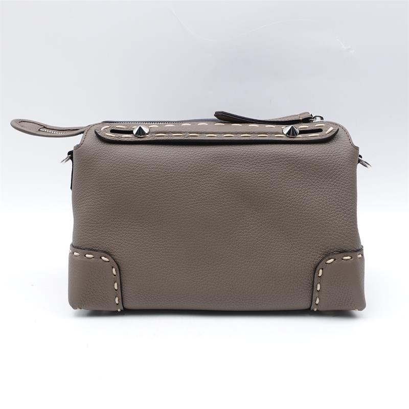 Fendi By The Way Grey Calfskin Shoulder Bag