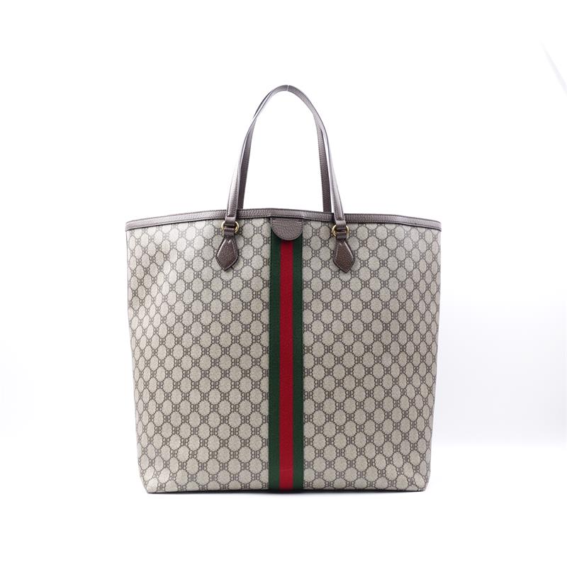 Pre-owned Gucci & Balenciaga Ophidia Coated Canvas Tote