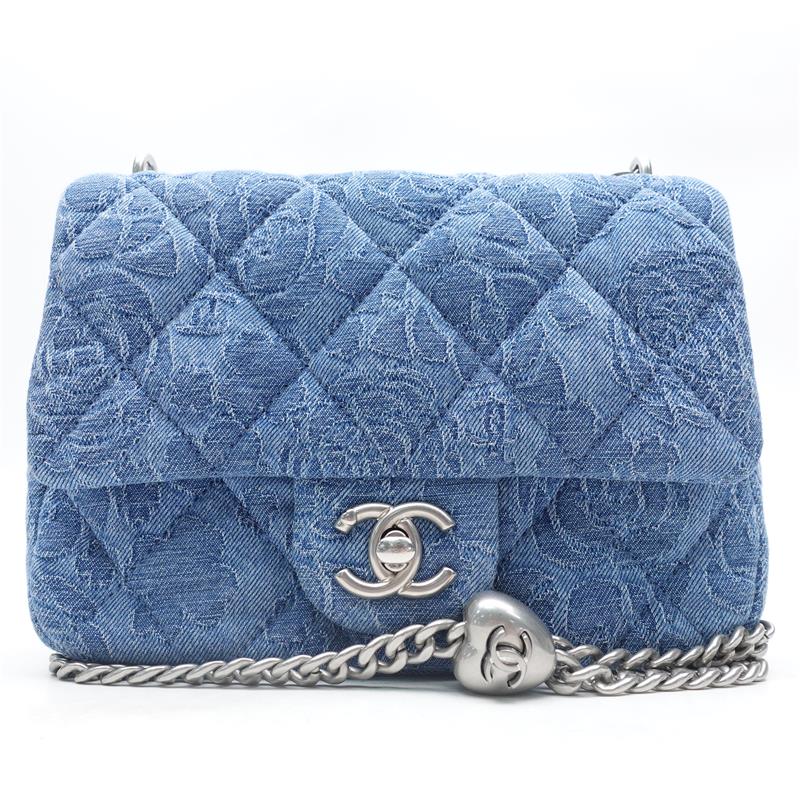 Pre-owned Chanel CF Blue Demin Shoulder Bag