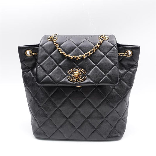 Pre-owned Chanel Black Calfskin Backpack