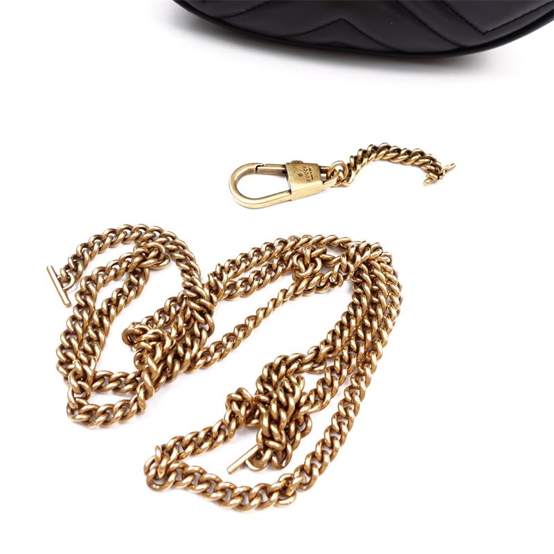 Pre-owned Gucci GG Marmont  Black Calfskin Shoulder Bag