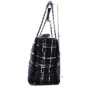 Pre-Owned Chanel Deauville Raindow Black Tweed Large Tote Bag