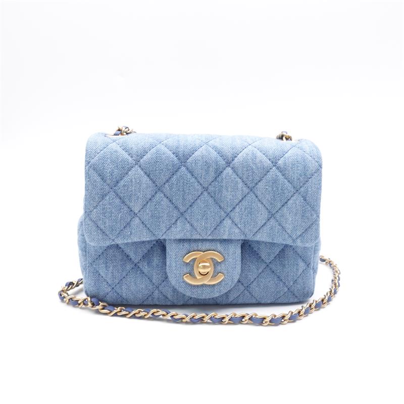 Pre-owned Chanel Blue Denim Shoulder Bag