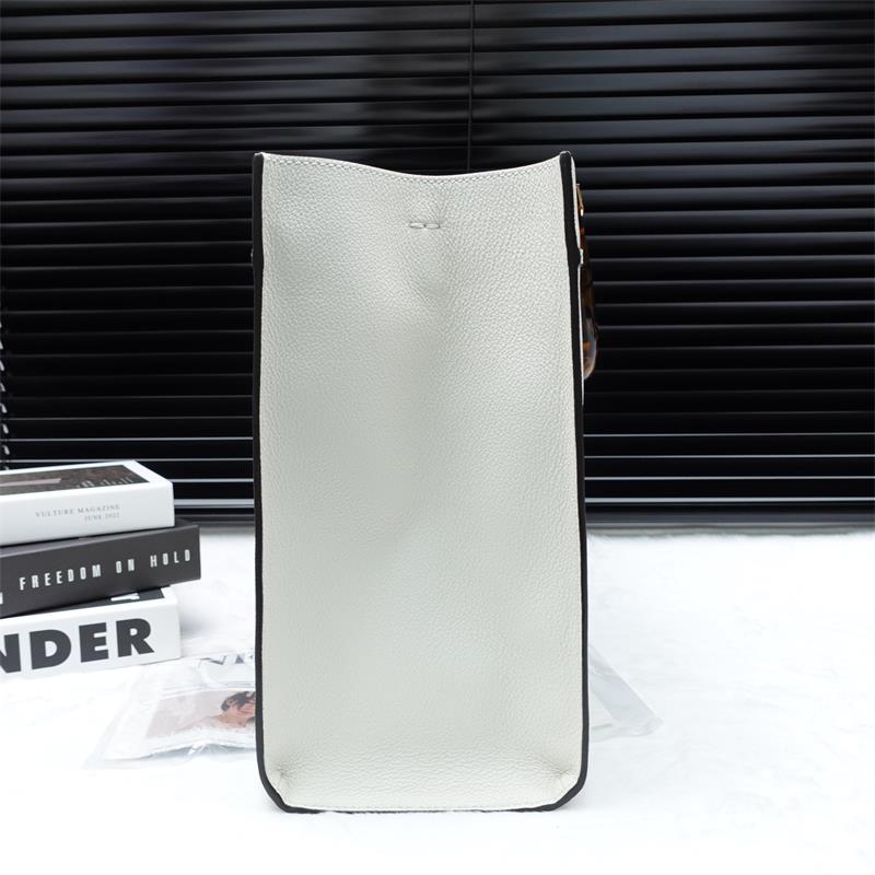 Pre-owne Fendi Sunshine Medium White Calfskin Tote Bag