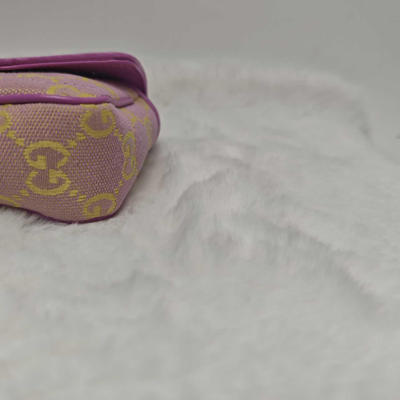 Pre-owned Gucci GG Marmont MINI Purple Canvas Shoulder Bag