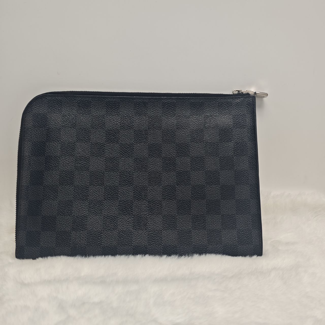 Pre-owned Louis Vuitton Pochette Jour Black Coated Canvas Clutch Bag