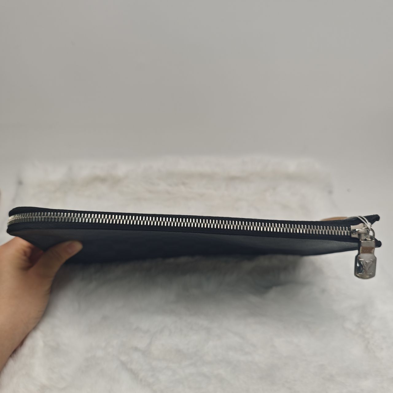 Pre-owned Louis Vuitton Pochette Jour Black Coated Canvas Clutch Bag