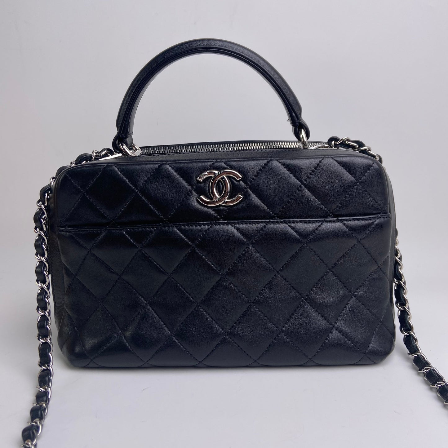 Pre-owned CHANEL Calfskin Shoulder Bags Black Box Shoulder Bag