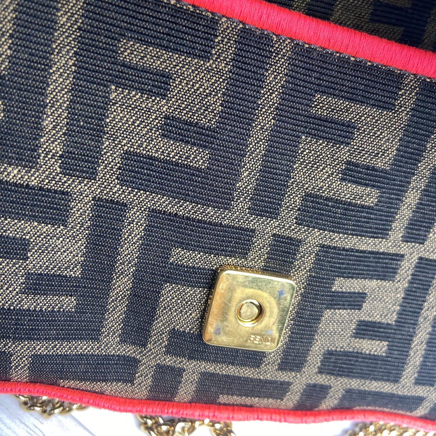 Pre-owned FENDI Canvas Shoulder Bags Baguette Mini FF Brown Shoulder Bag