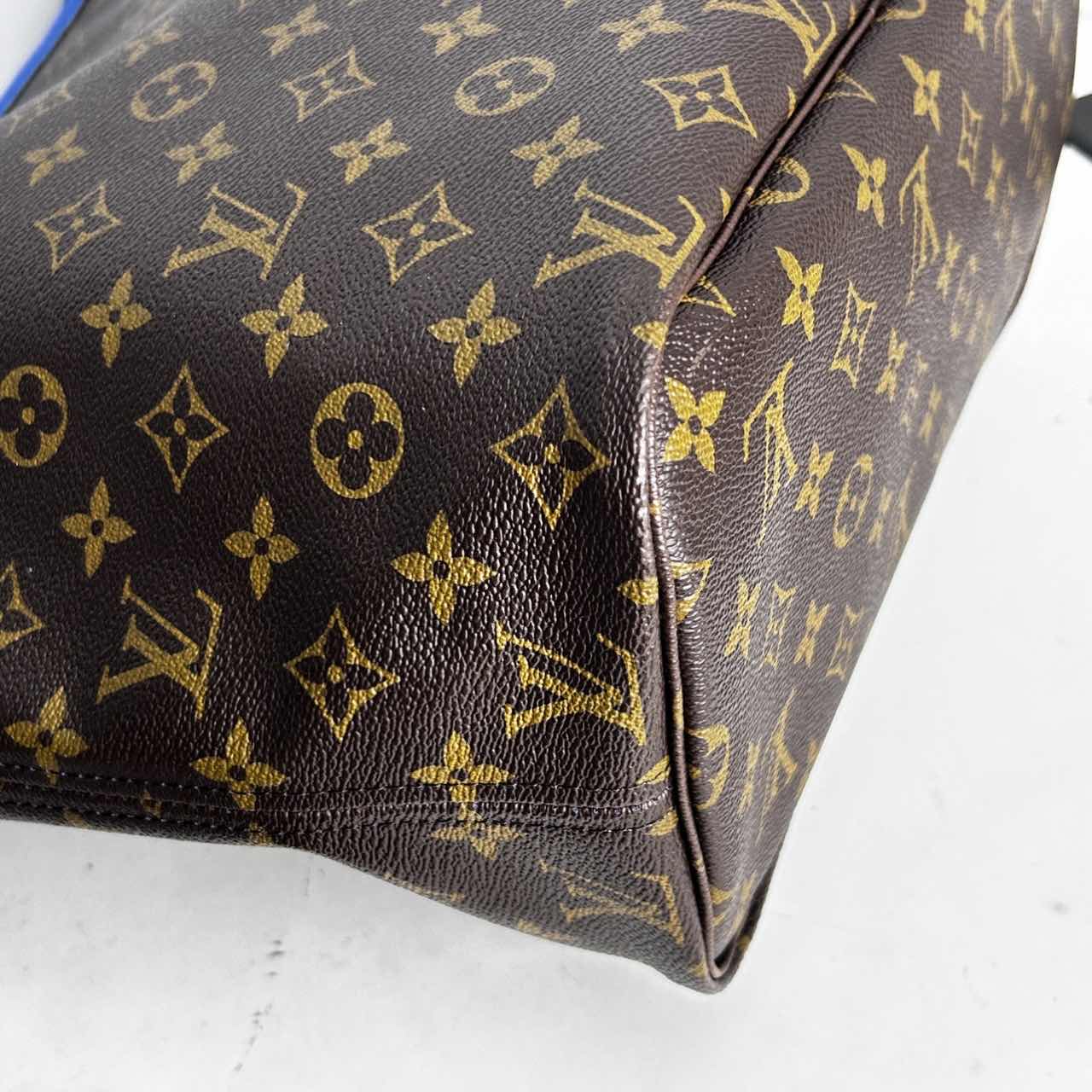 Pre-owned Louis Vuitton Neverfull Monogram & Blue Coated Canvas Shoulder Bag