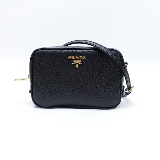 Pre-owned Prada Black Calfskin MINI Camera Bag