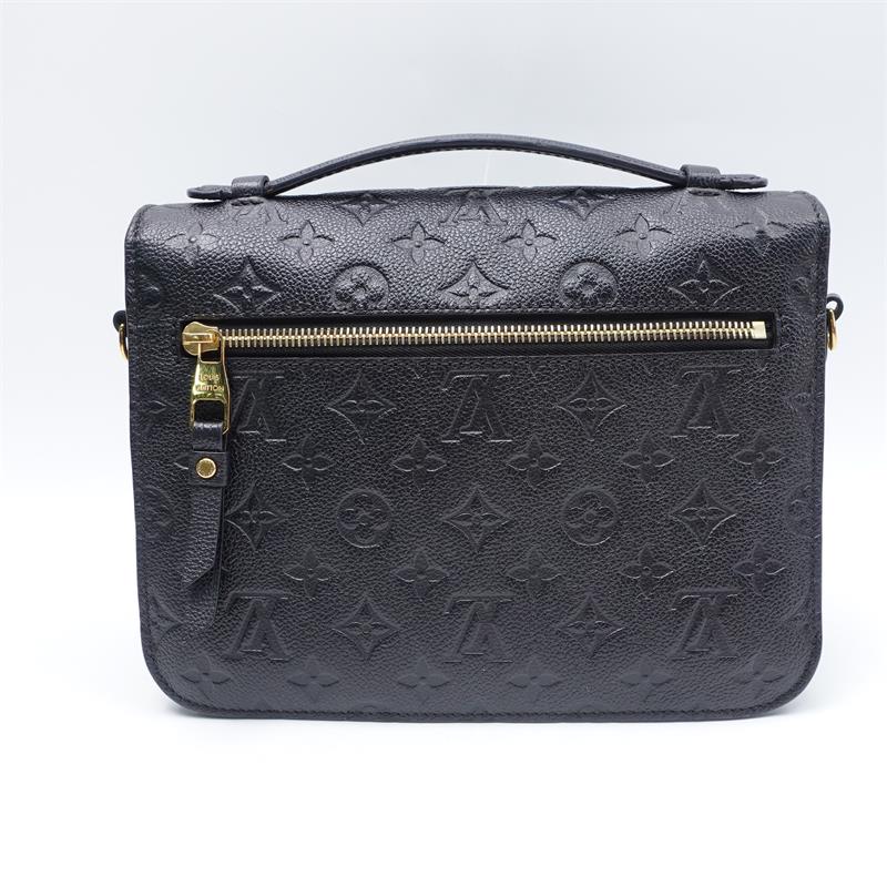 Pre-owned Louis Vuitton Clutch Bags Metis Black Leather Satchel