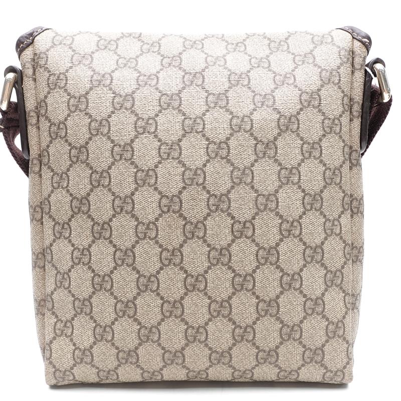 Pre-owned GUCCI Canvas Shoulder Bags GG Supreme Beige Coated Shoulder Bag