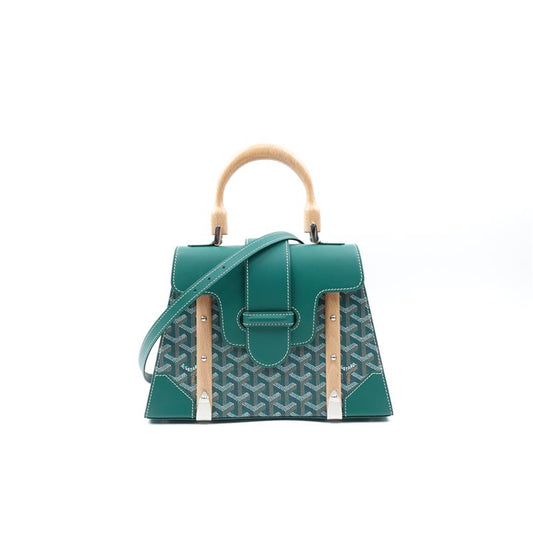 Pre-owned Goyard Saigon Green Coated Canvas Shoulder Bag