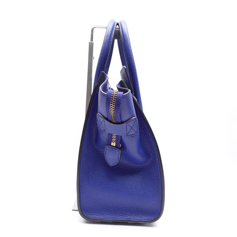 Pre-owned Celine Luggage Micro Blue Calfskin  Tote