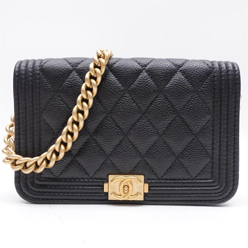 Pre-owned Chanel Leboy Small Black&Gold Calfskin Shoulder Bag