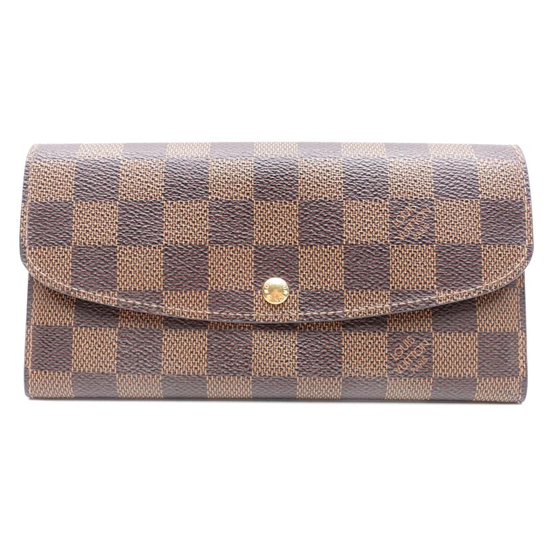 Pre-owned Louis Vuitton Emilie Damier Ebene Coated Canvas Wallet