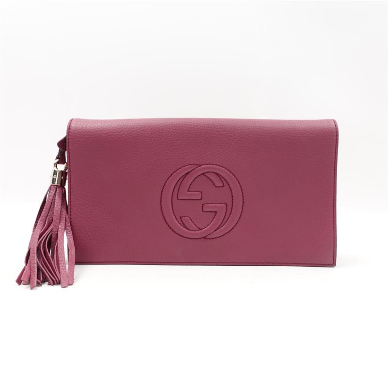 Pre-owned Gucci Mavue Leather Soho Clutch