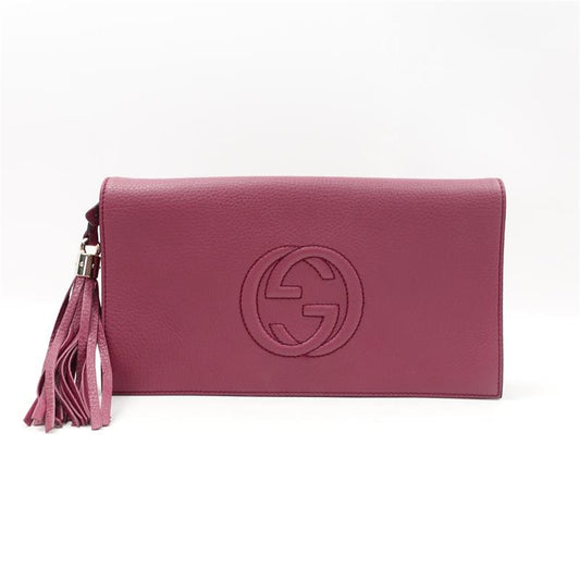 Pre-owned Gucci Mavue Leather Soho Clutch