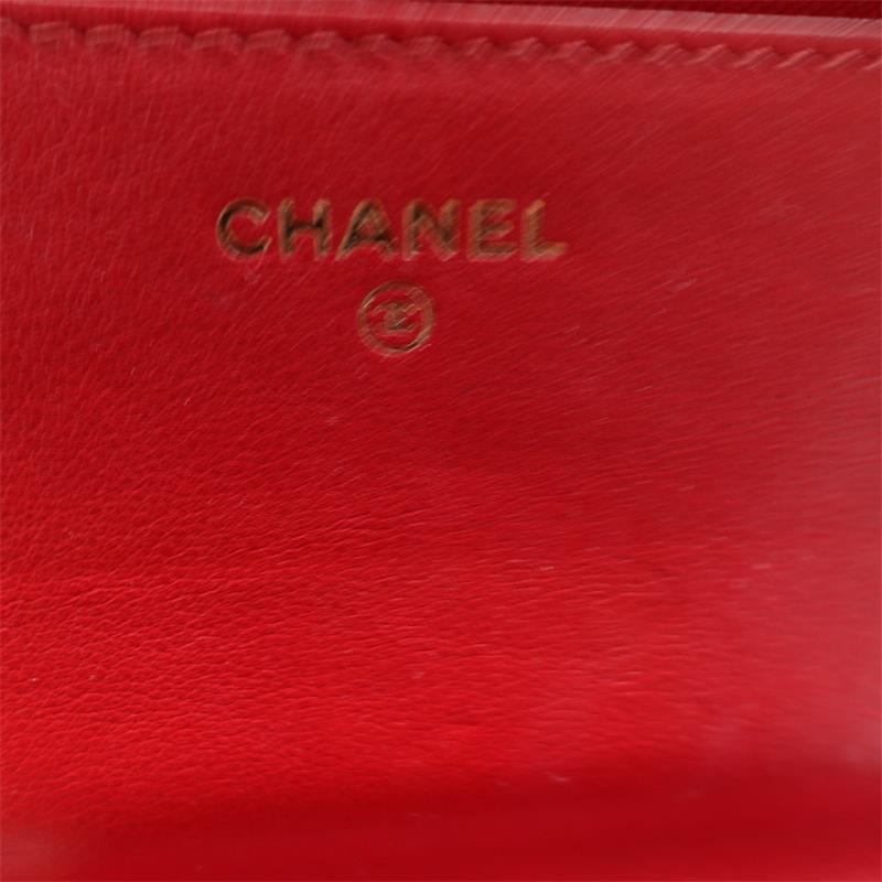 Pre-owned CHANEL Calfskin Shoulder Bags Leboy WOC Red Shoulder Bag