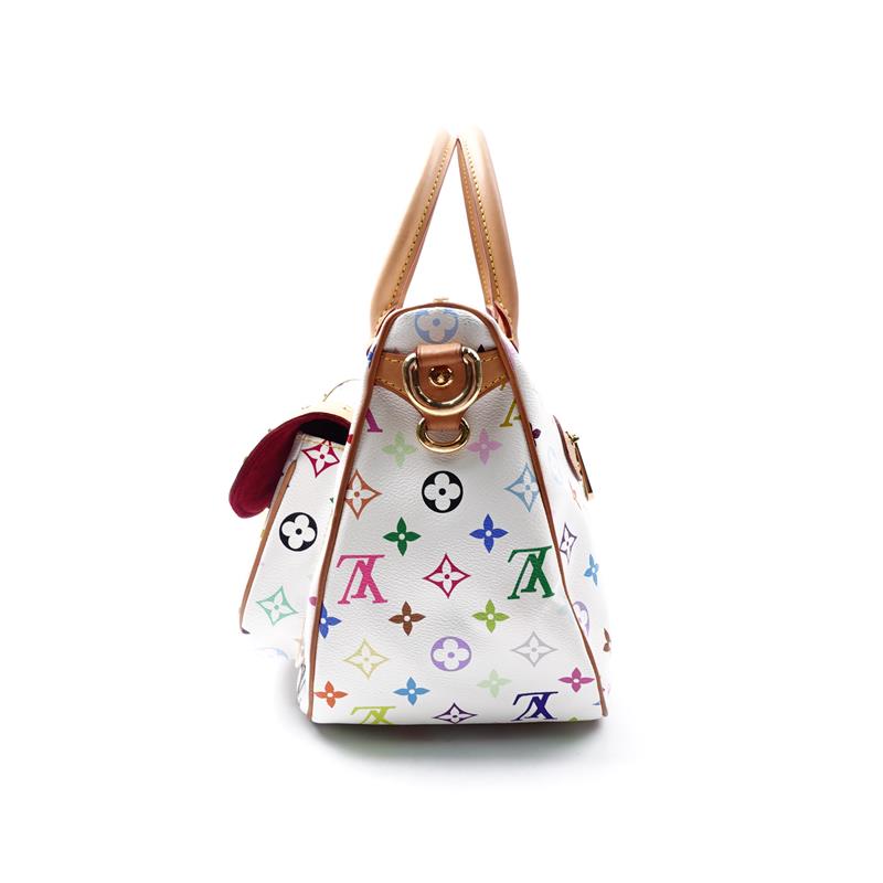 Pre-owned Louis Vuitton Rita White Multicolor Coated Canvas Shoulder Bag