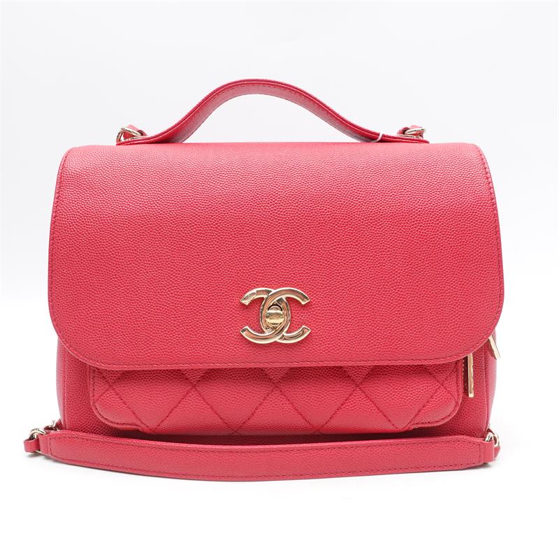 Pre-owned Chanel Business Affinity Red Caviar Satchel