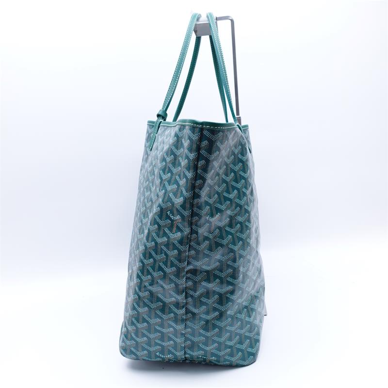 Pre-owned Goyard Saint-Louis Green Coated Canvas Tote Bag