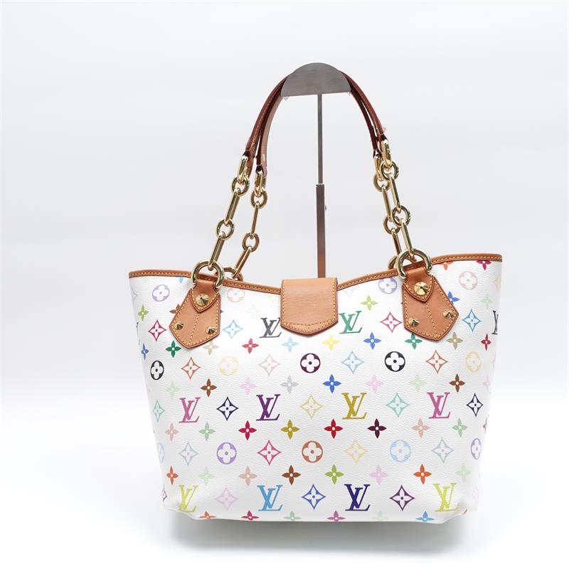 Pre-owned Louis Vuitton Annie White Monogram Multicolor Coated Canvas Shoulder Bag