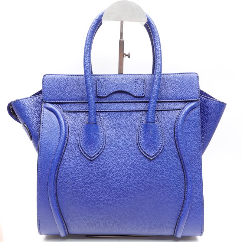 Pre-owned Celine Luggage Micro Blue Calfskin  Tote