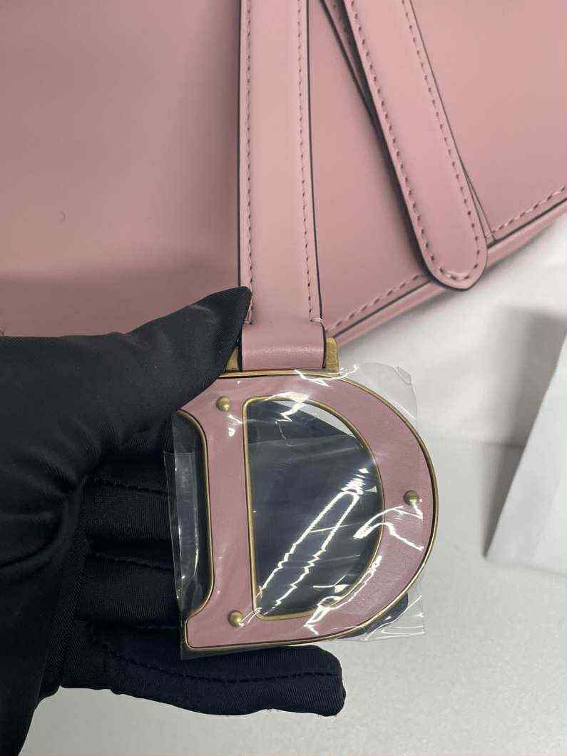 Pre-owned Dior Saddle Pink Calfskin Shoulder Bag