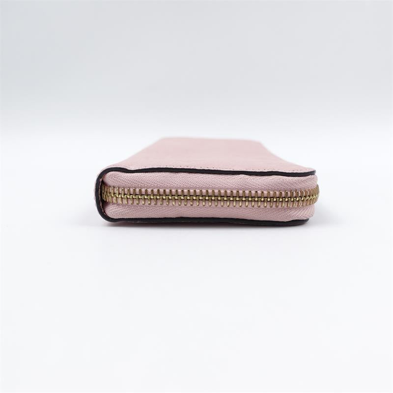 Pre-owned Louis Vuitton Clemence Pink Calfskin Zippy Wallet