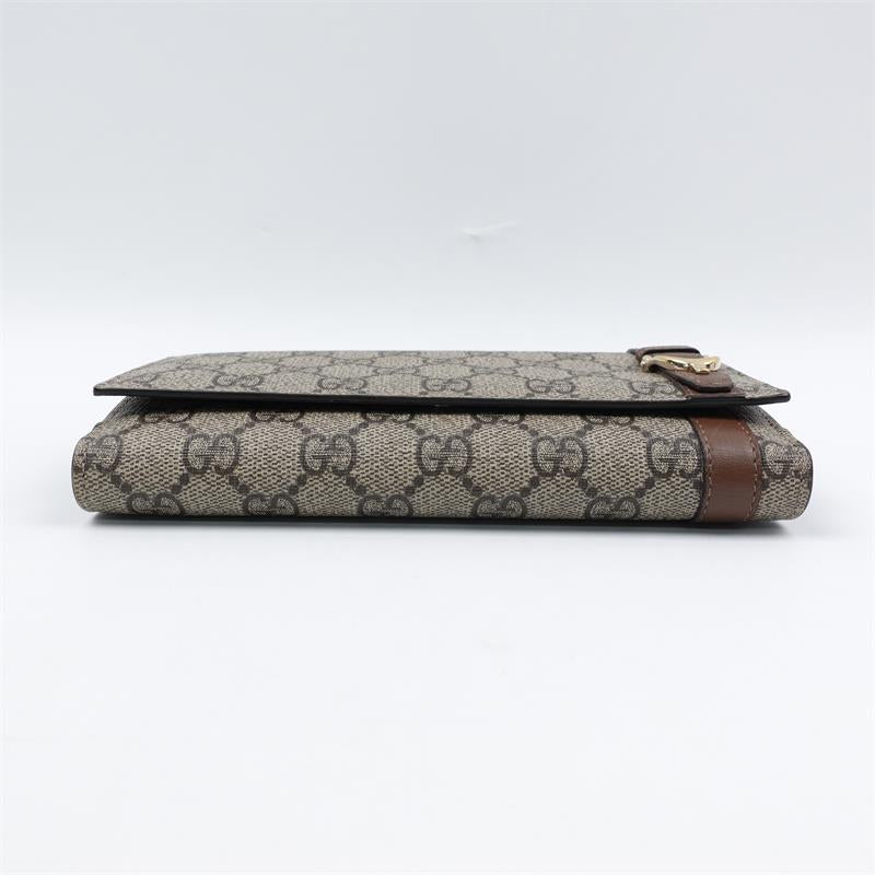 Pre-owned GUCCI canvas Small Leather Goods GG Supreme Long Wallet