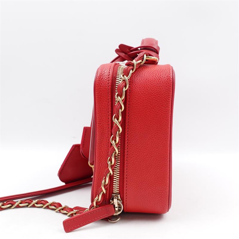 Pre-owned Chanel Vanity Case Red Calfskin Shoulder Bag