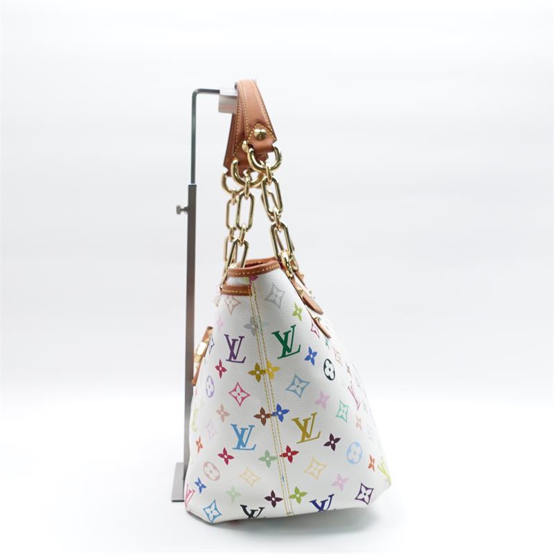 Pre-owned Louis Vuitton Annie White Monogram Multicolor Coated Canvas Shoulder Bag