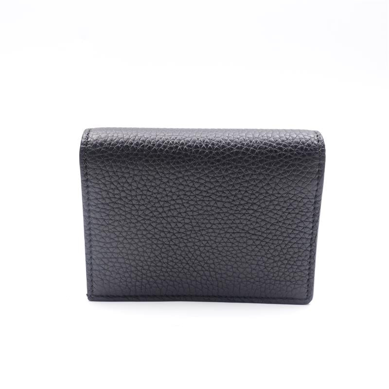 Pre-owned Gucci Black Letaher Animal Short Wallet