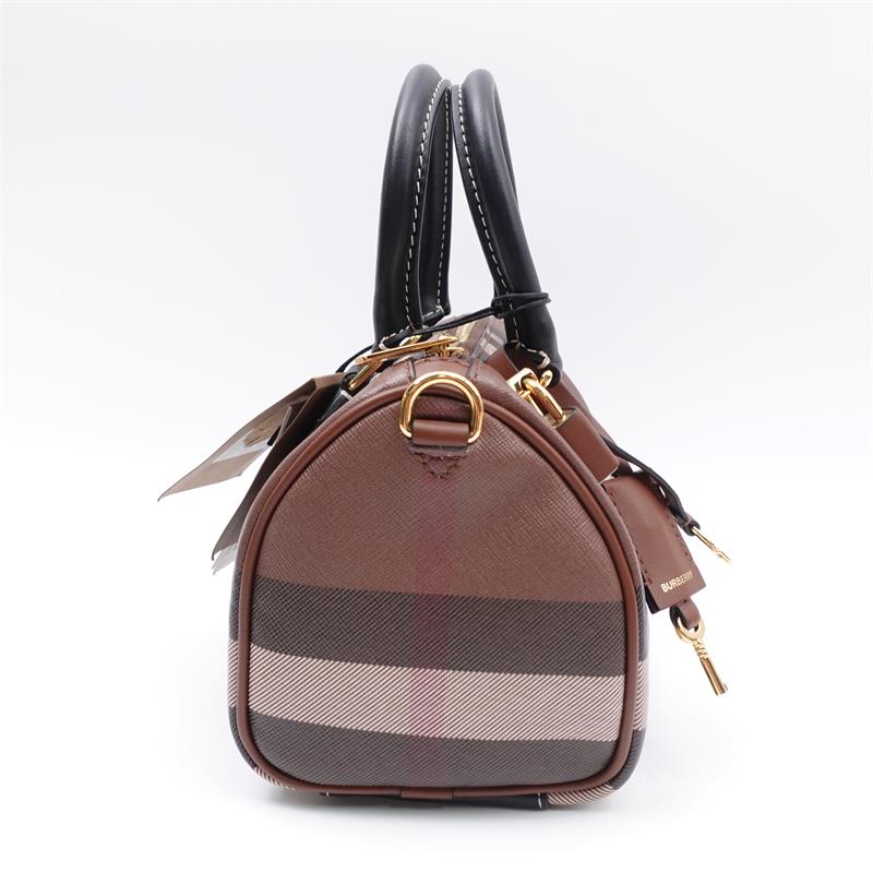 Pre-owned Burberry Boston Brown Coated Canvas Crossbody Bag