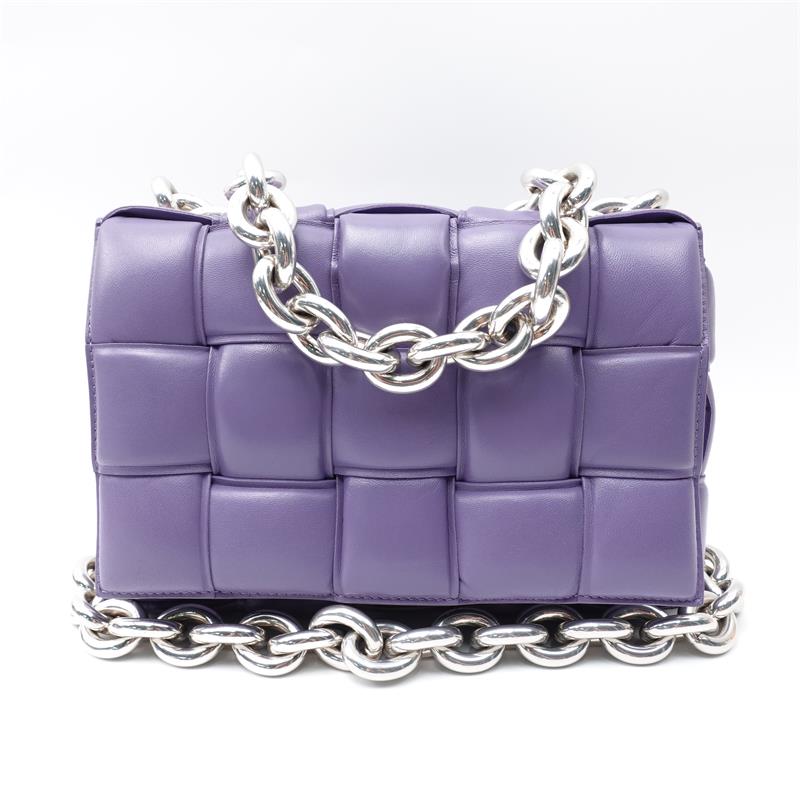 Pre-owned Bottega Veneta Cassette Purple Lambskin Cross Body Bag