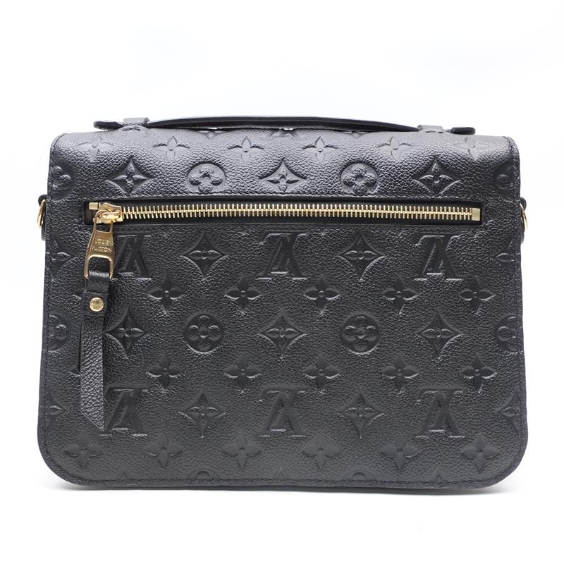 Pre-owned Louis Vuitton Clutch Bags Metis Black Letaher Satchel