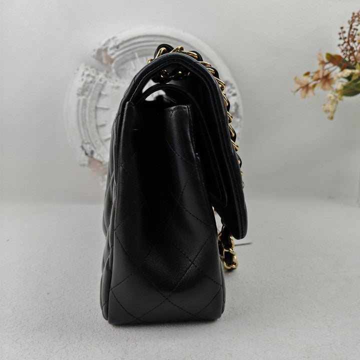 Pre-owned Chanel CF Jumbo Black Lambskin Shoulder Bag
