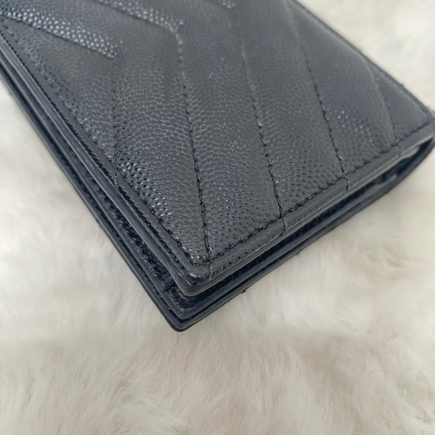 Pre-owned Saint Laurent Black Calfskin Wallet