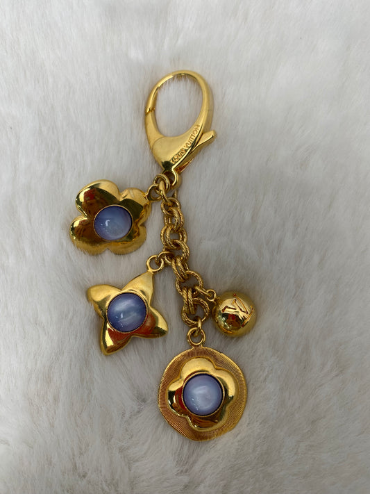 Pre-owned Louis Vuitton Gold&Blue Metal Bag Charm
