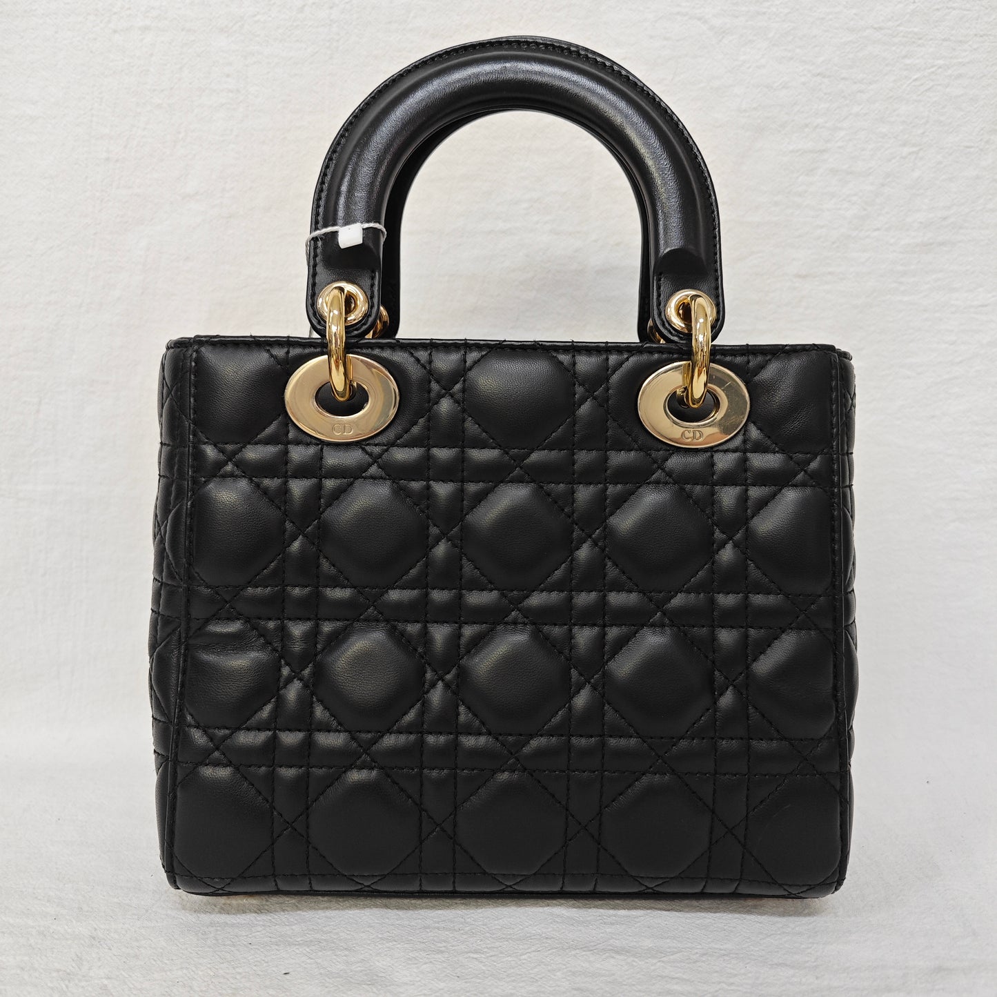 Pre-owned Dior Lady Small MyABC Black Lambskin Shoulder Bag