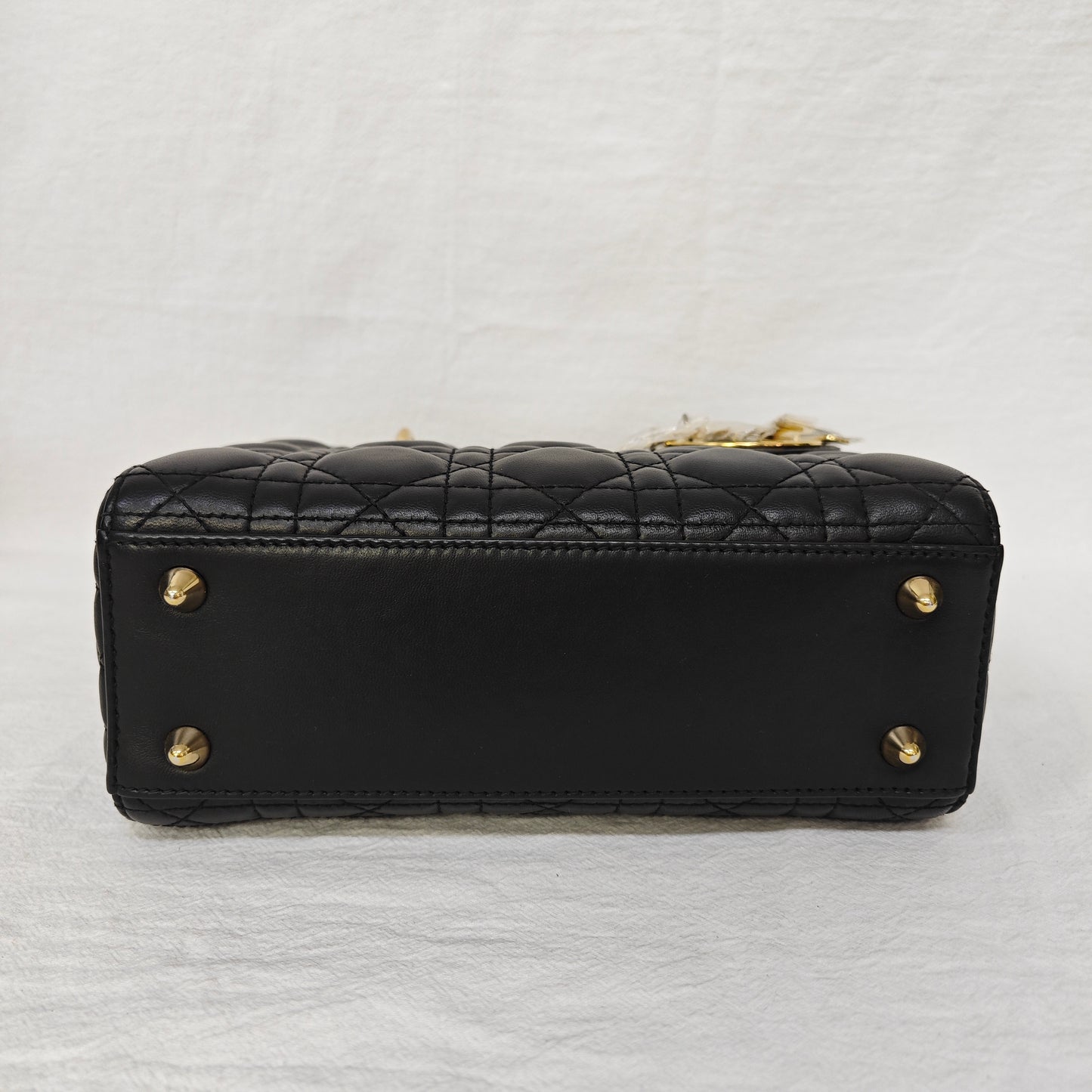 Pre-owned Dior Lady Small MyABC Black Lambskin Shoulder Bag